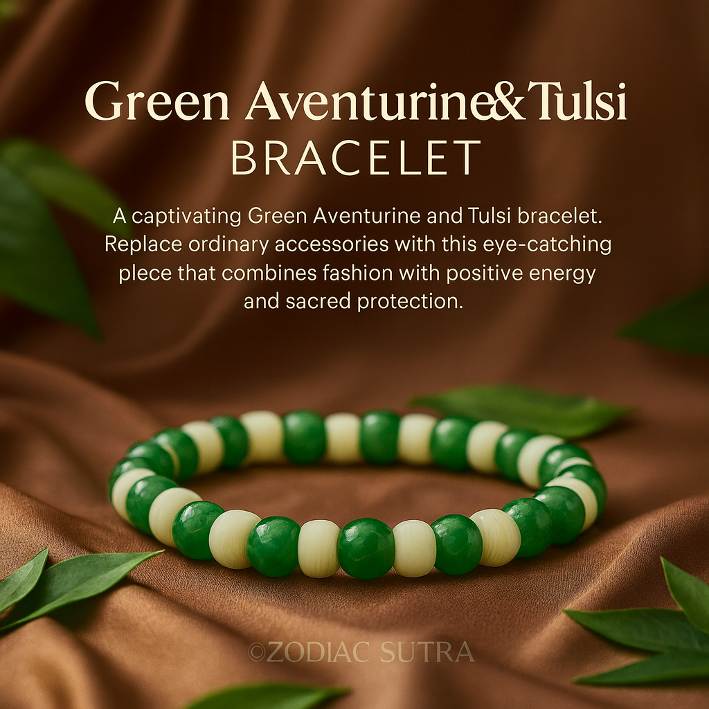 Green Aventurine With Tulsi Bracelet