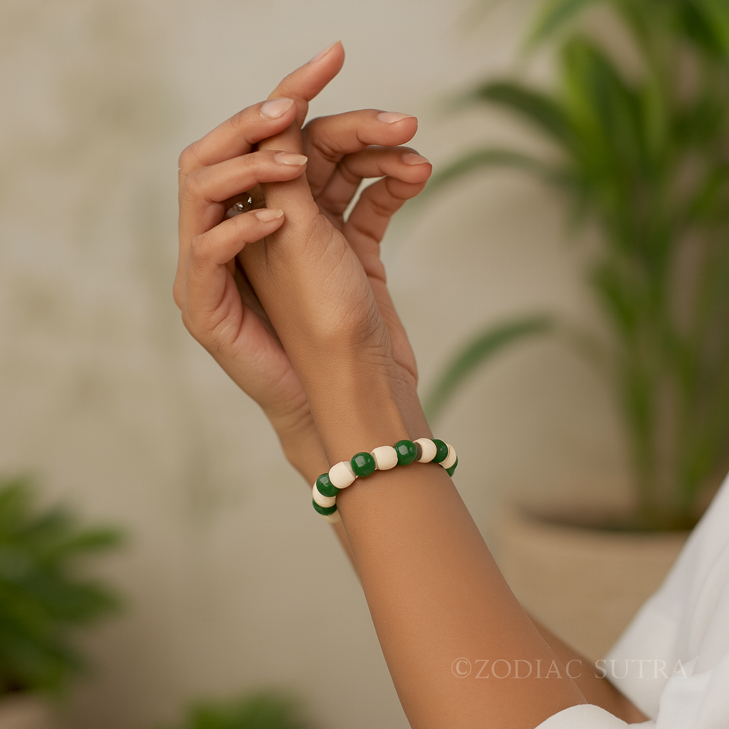 Green Aventurine With Tulsi Bracelet