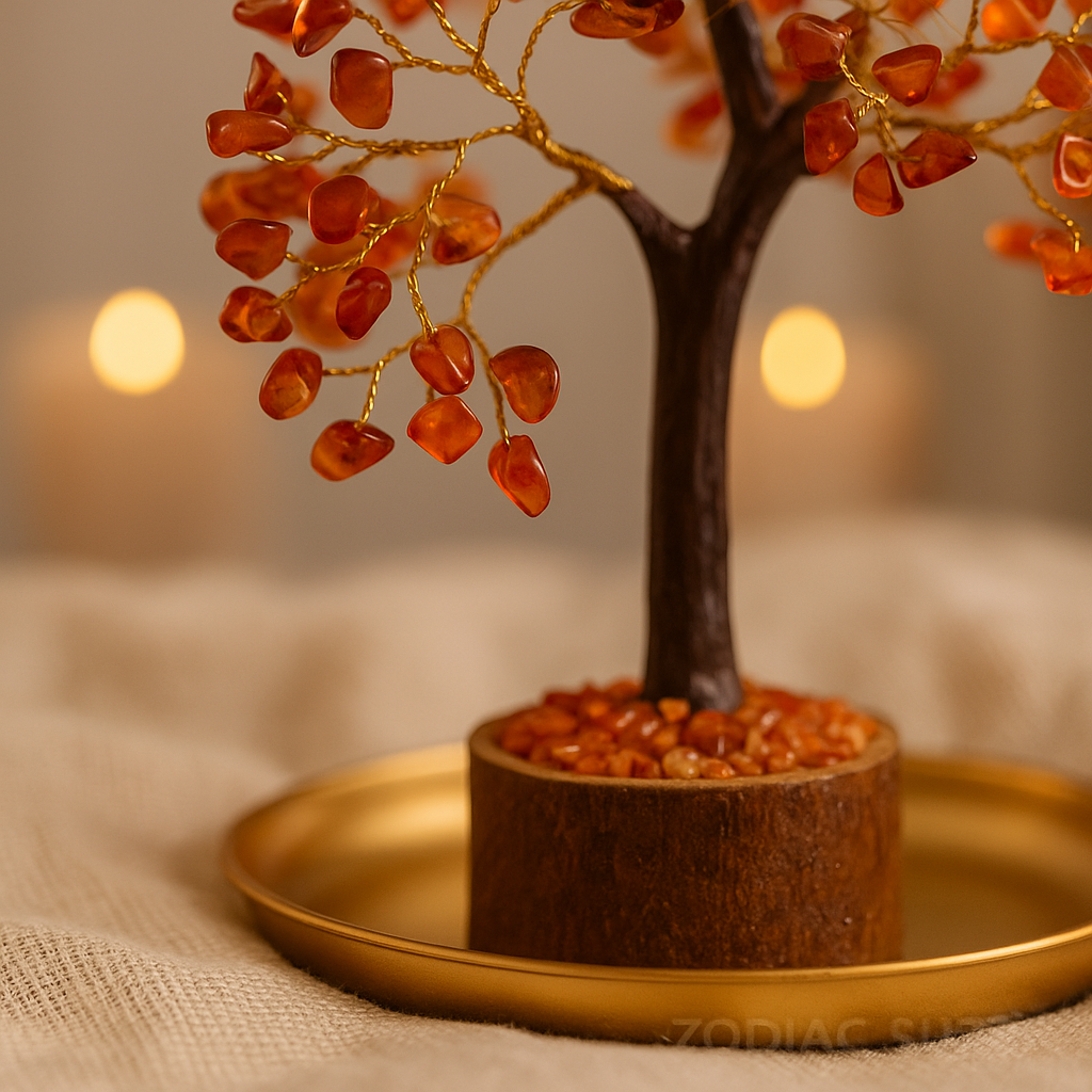 Carnelian Crystal Feng Shui Tree for Prosperity