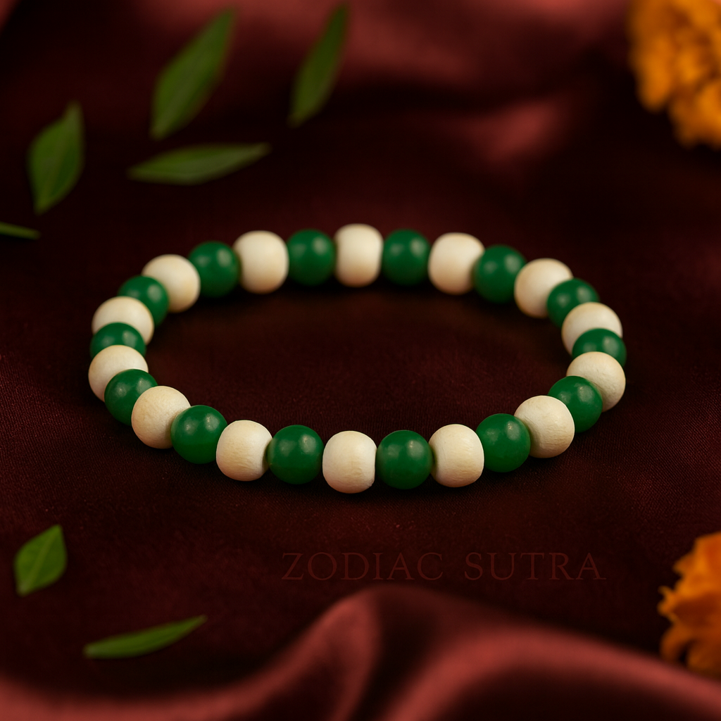 Green Aventurine With Tulsi Bracelet
