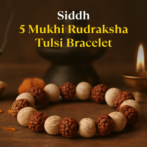 Kashi Siddh 5 Mukhi Rudraksha Tulsi Bracelet