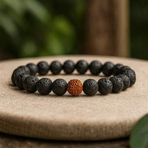 Divine Rudraksha Bracelet With Lava Stone
