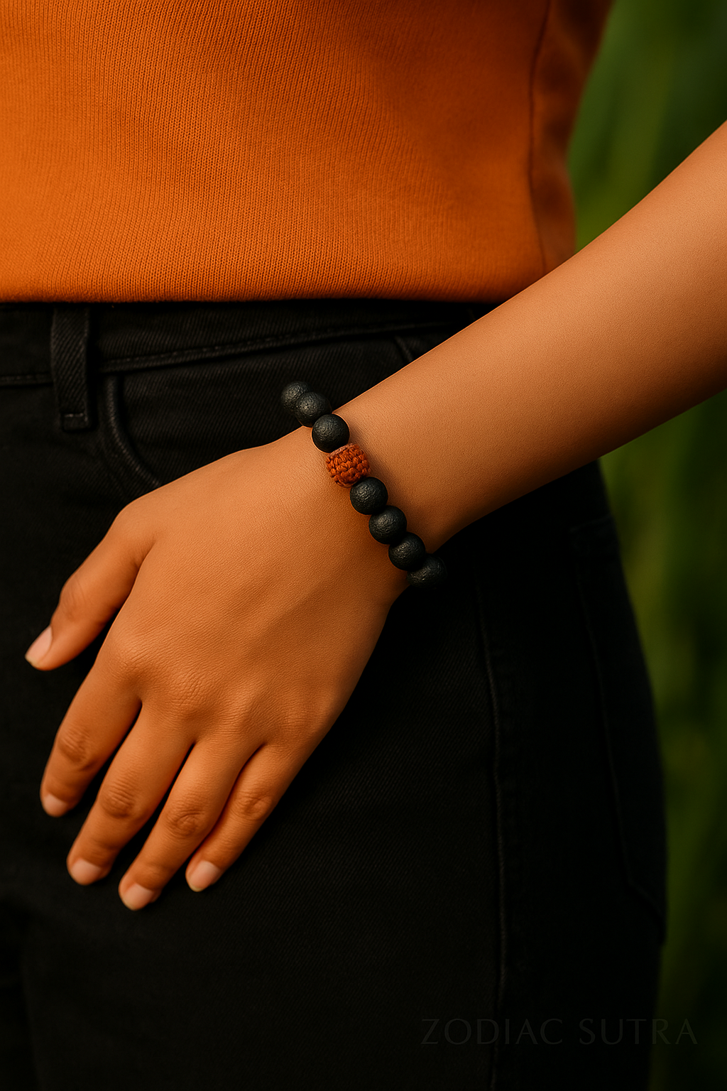 Divine Rudraksha Bracelet With Lava Stone